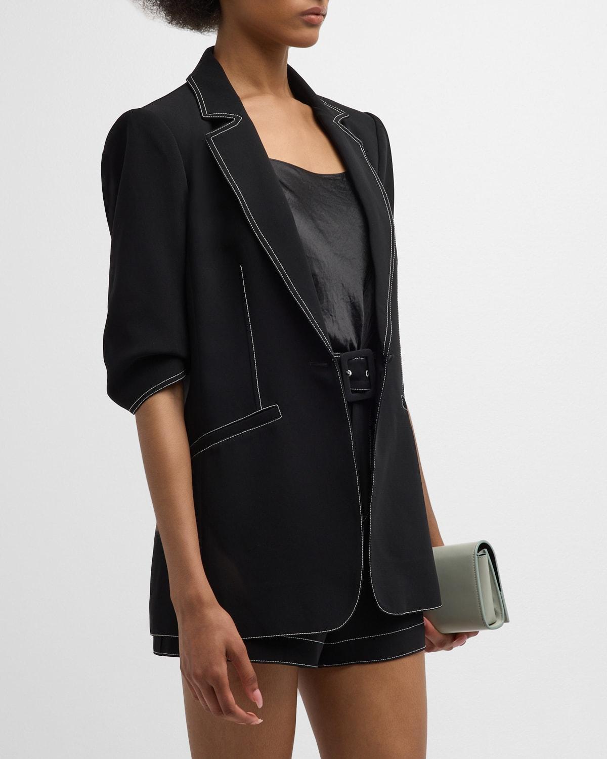 Cinq  Sept Khloe Ruched Sleeve Blazer Product Image