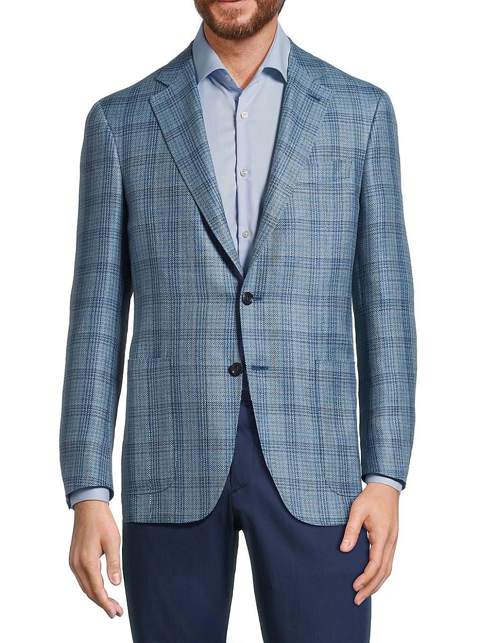 Mens Kei Plaid Wool-Blend Two-Button Sport Coat Product Image