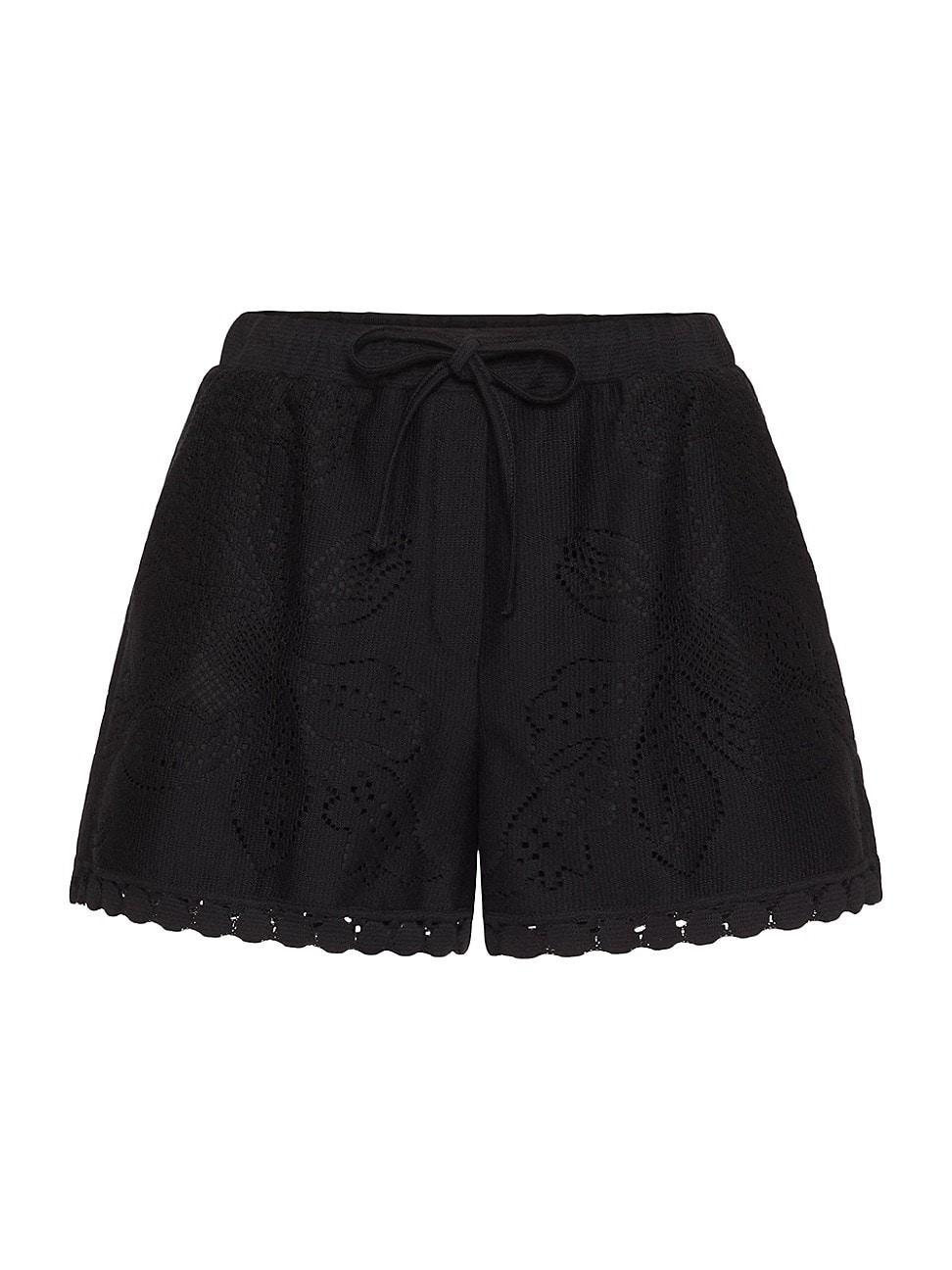 Womens Cotton Guipure Jardin Plat Shorts Product Image