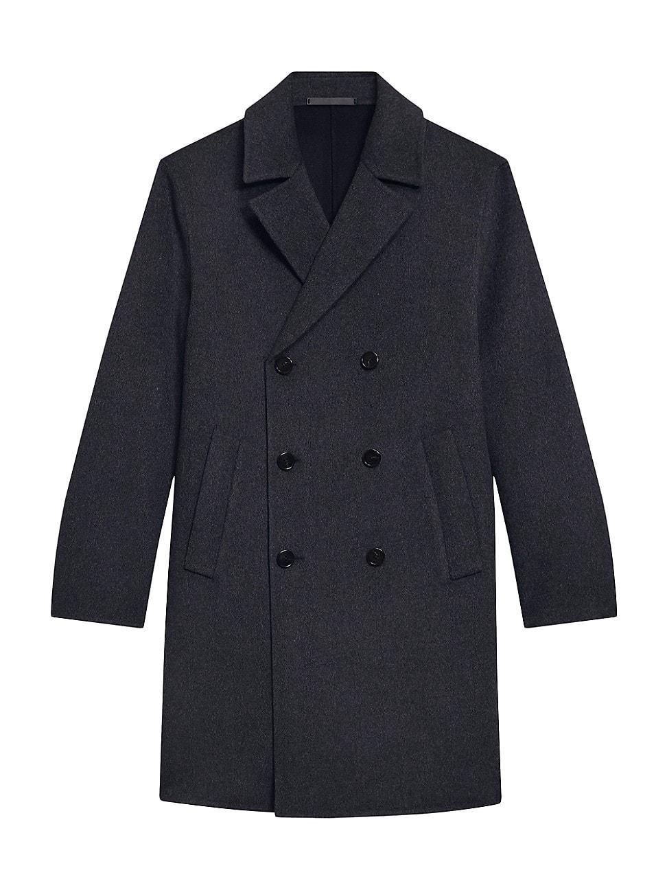 Mens Double-Breasted Wool-Cashmere Coat Product Image