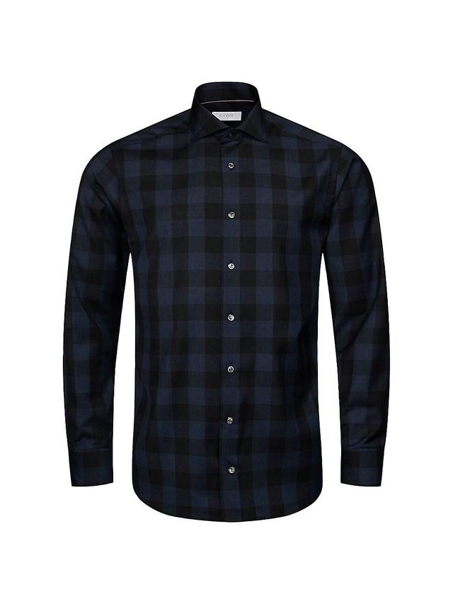 Mens Micro-Check Wool Button-Front Shirt Product Image