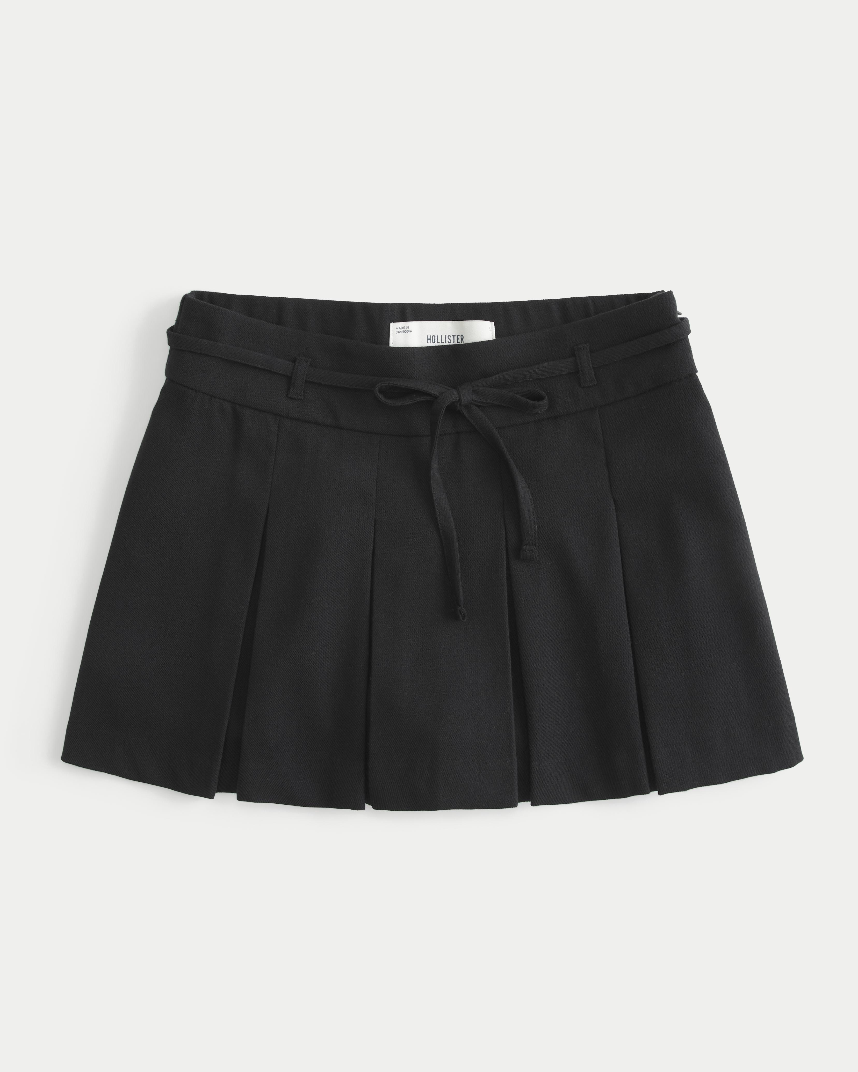 Mid-Rise Pleated Mini Skort Product Image