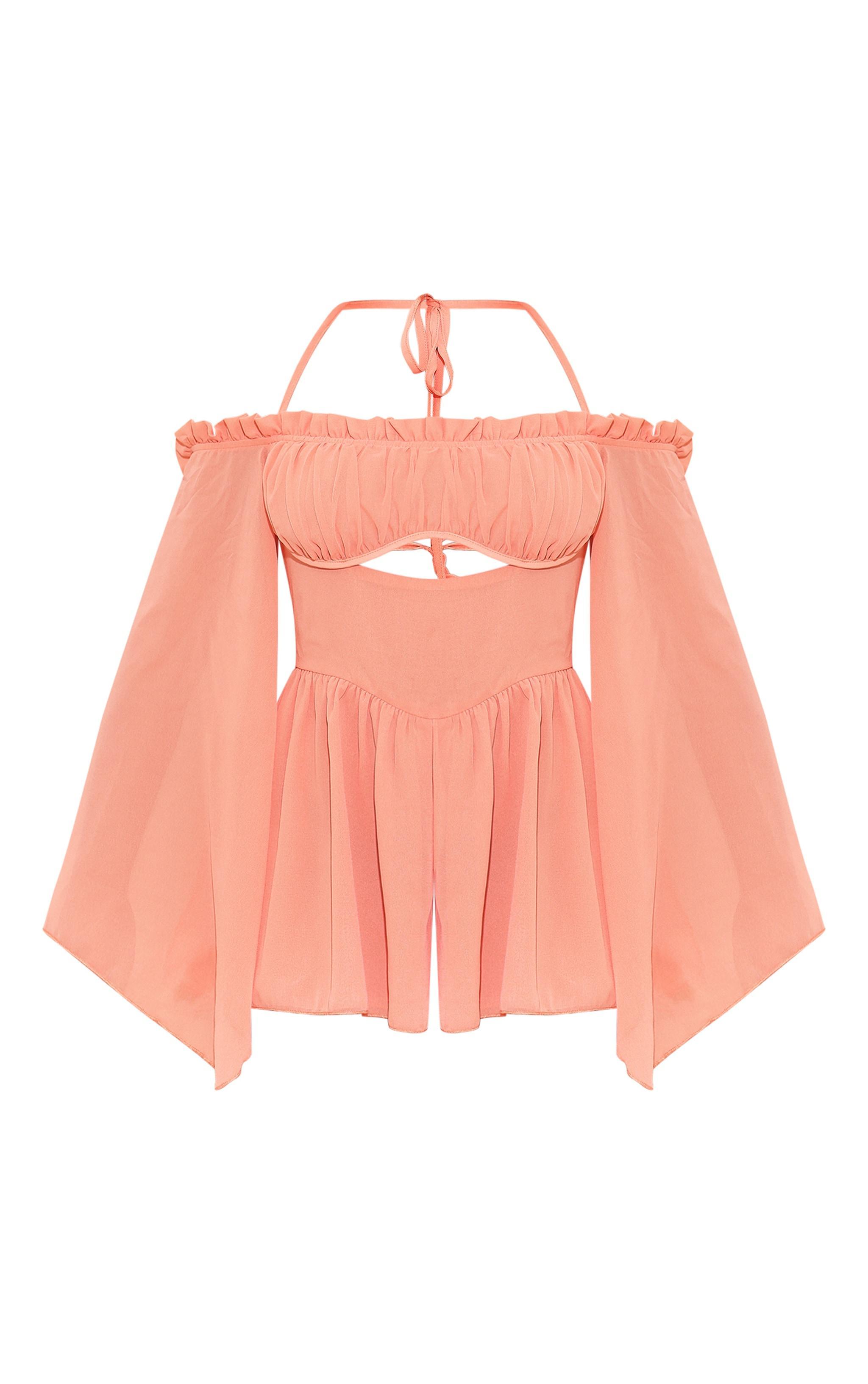 Peachy Chiffon Underwire Bardot Floaty Romper Product Image