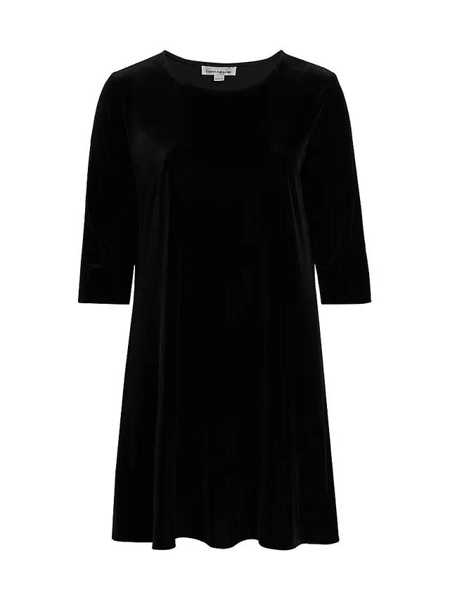 Plus Size Stretch Velvet Knee-Length Dress Product Image