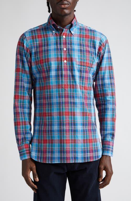 Drakes Madras Plaid Button-Down Popover Shirt Product Image