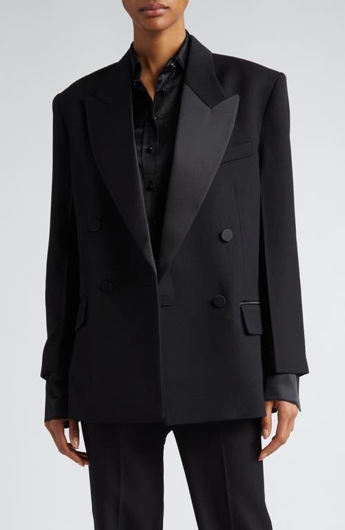 Victoria Beckham Satin Lapel Double Breasted Tuxedo Jacket Product Image