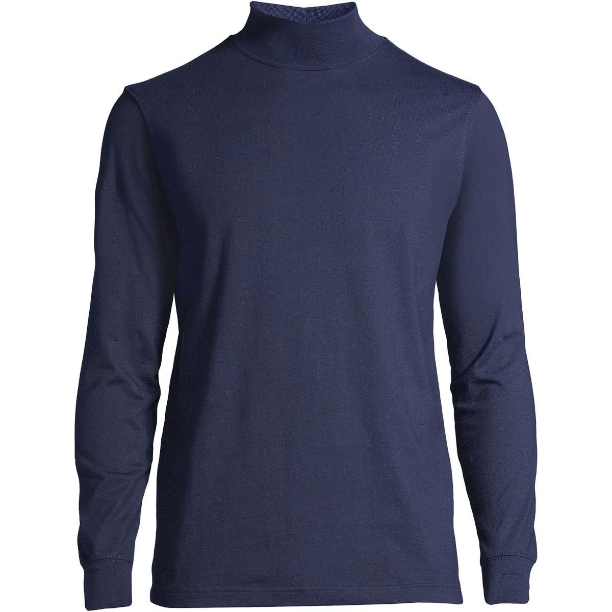 Big & Tall Lands End Super-T Classic-Fit Mock Turtleneck, Mens Gray Grey Product Image