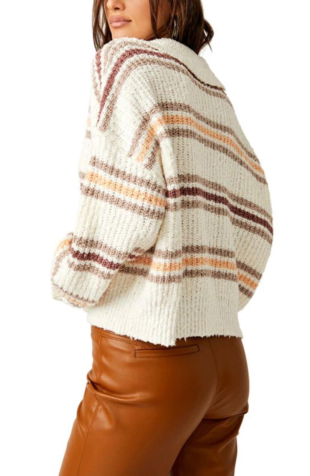 Kennedy Stripe Sweater In White Product Image