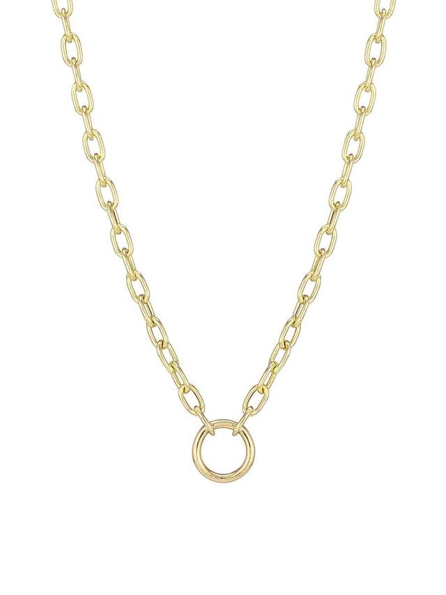 Womens Charmed 14K Yellow Gold Oval-Link Chain Necklace Product Image