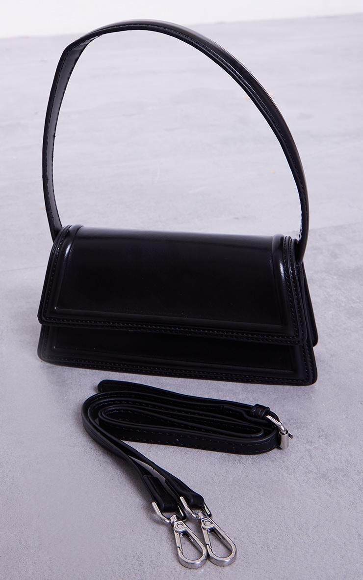 Black Rectangular Shaped Handle Cross Body Bag Product Image