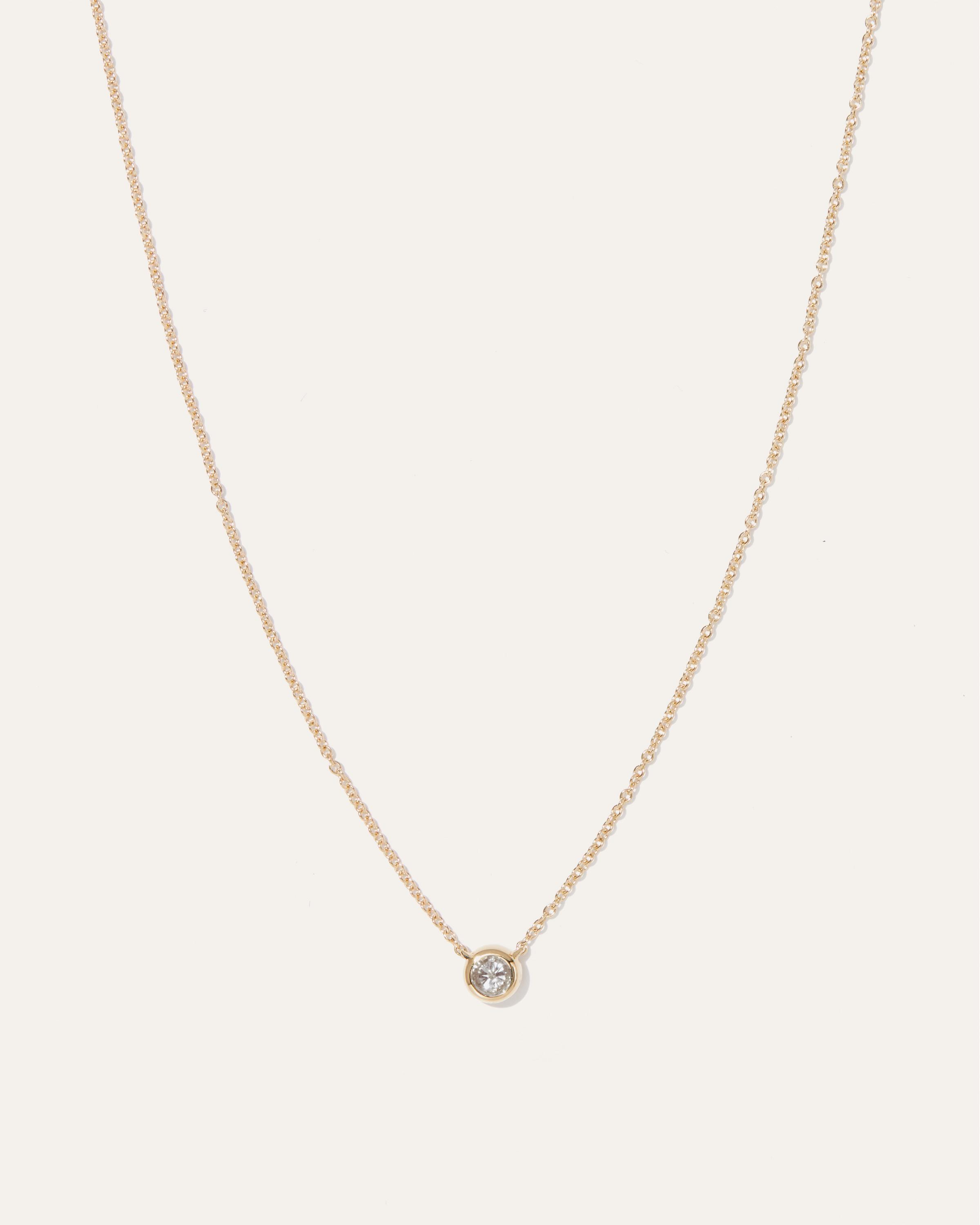 14K Gold Diamond Bezel Necklace | Quince Product Image