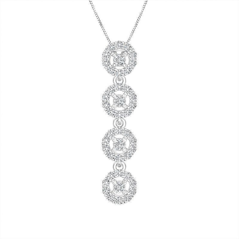 1/3 Carat T.W. Diamond 10k White Gold Pendant Necklace, Womens Product Image