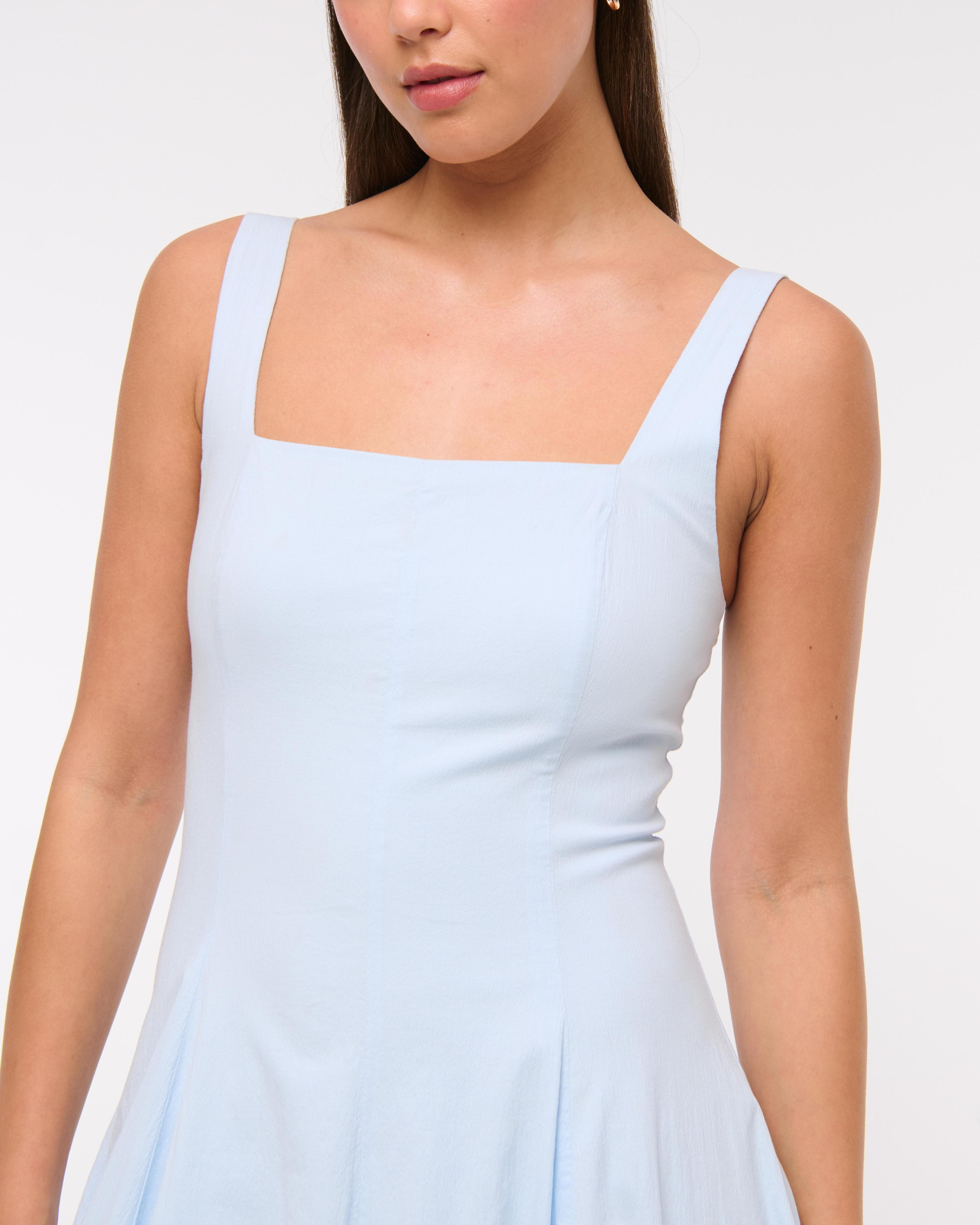 The A&F Mila Bubble Hem Midi Dress Product Image