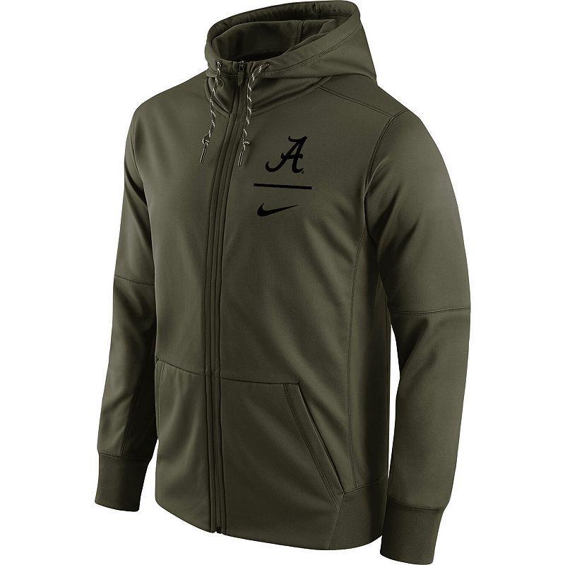 Mens Nike Olive Alabama Crimson Tide Tonal Logo Stack Performance Full-Zip Hoodie Product Image