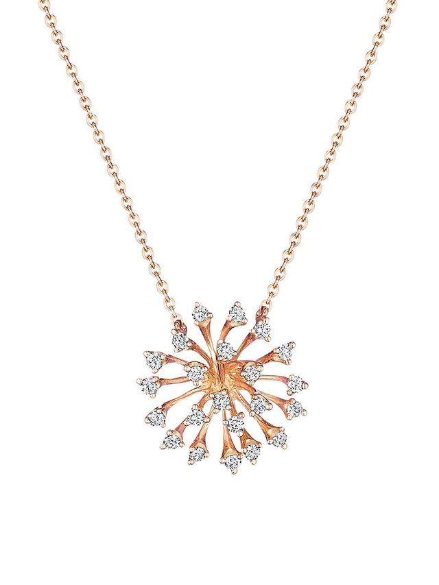 Womens Luminus 18K Rose Gold & Diamond Pendant Necklace - Rose Gold Product Image