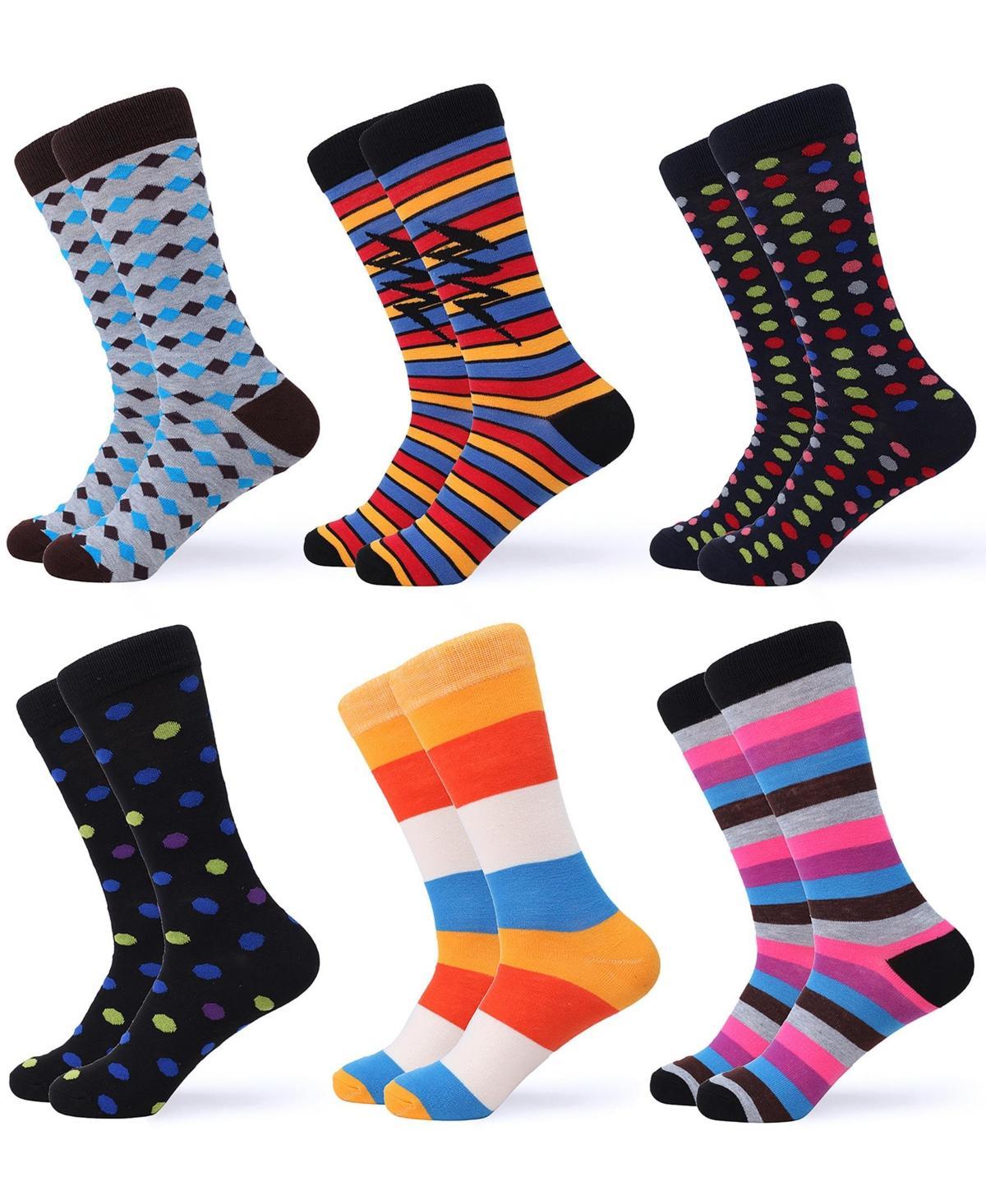 Mens Classy Colorful Dress Socks 6 Pack Product Image