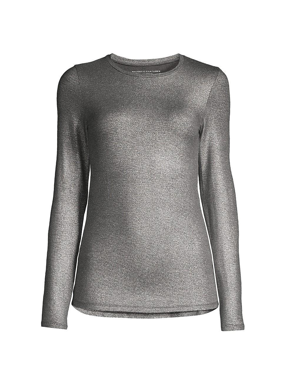 Womens Metallic Long-Sleeve Top Product Image