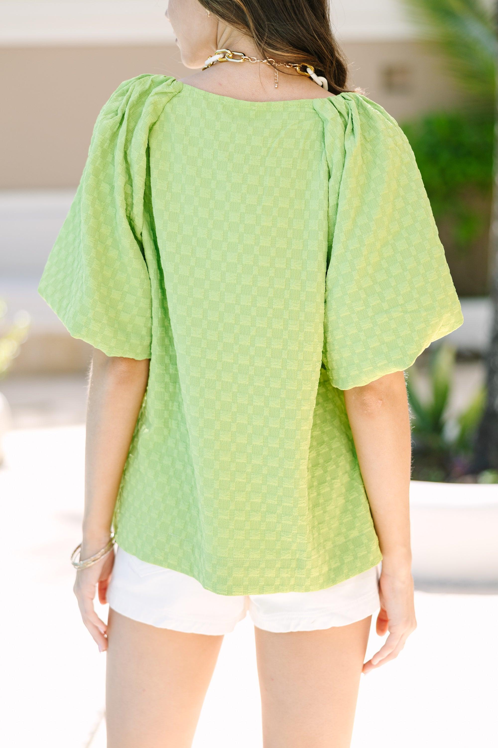 Go All Out Lime Green Blouse Female Product Image