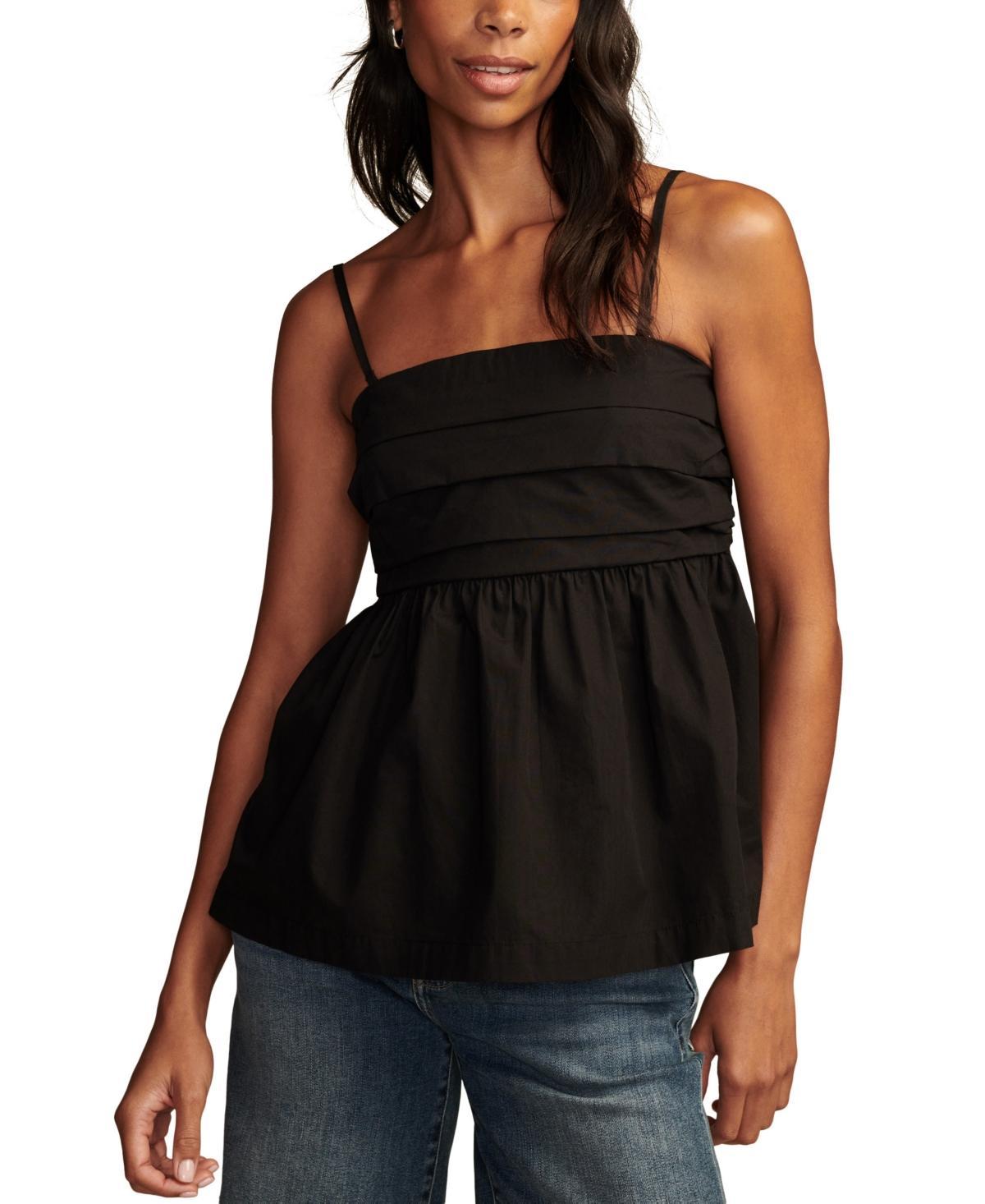 Lucky Brand Womens Cotton Ruched Poplin Tube Top Product Image