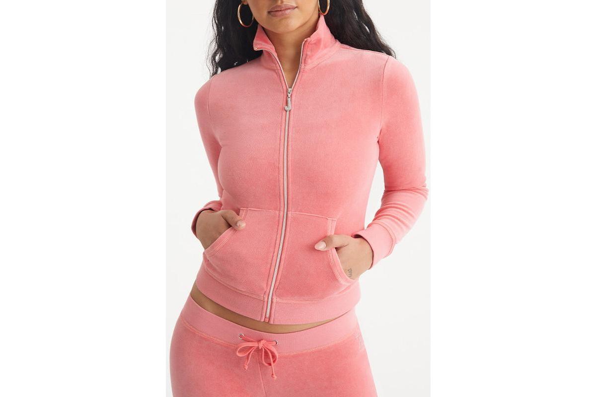 Juicy Couture Womens Heritage Mock Neck Track Jacket Product Image