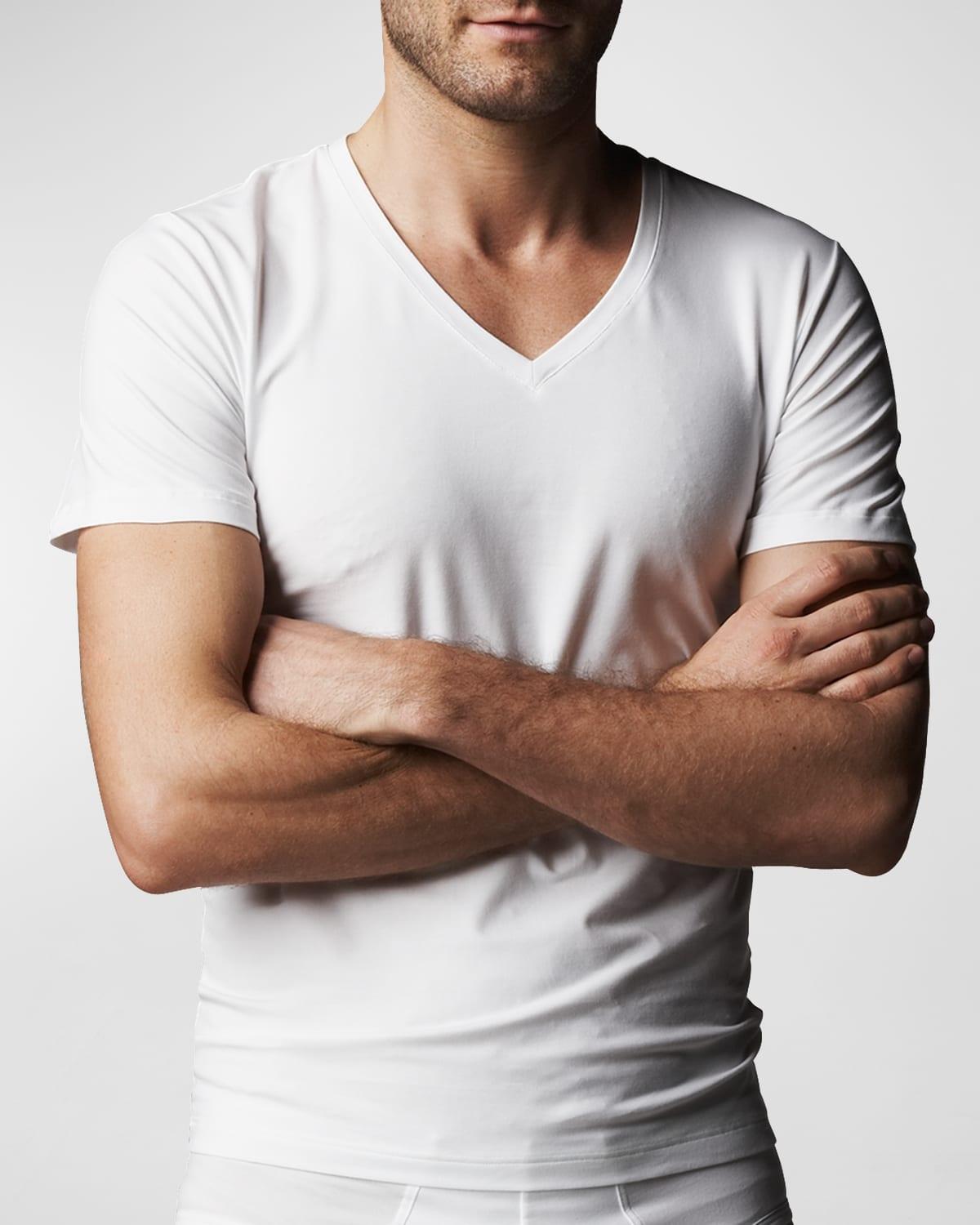 Mens Cotton Superior Short Sleeve V-Neck Tee Product Image