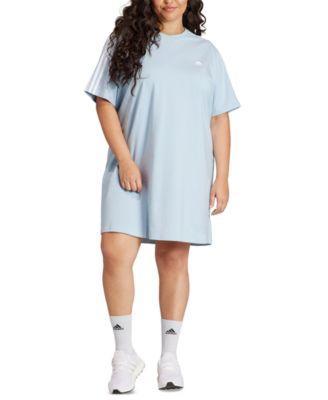 Plus Size Essentials 3-Stripes Boyfriend T-Shirt Dress Product Image