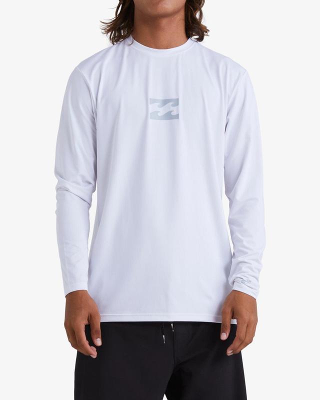 All Day Wave Loose Fit Long Sleeve Surf Tee - White Male Product Image