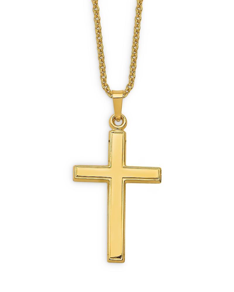 Bloomingdales Mens Polished Cross Pendant Necklace in 14K Yellow Gold, 20 - 100% Exclusive Product Image