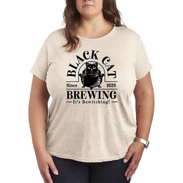 Plus Size Black Cat Brewing Graphic Tee, Womens Product Image