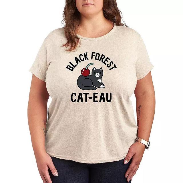 Plus Black Forest Cat-eau Graphic Tee, Womens Product Image