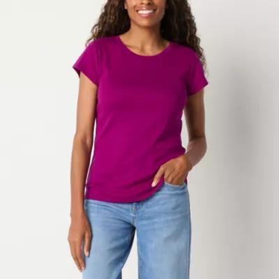 Liz Claiborne Womens Crew Neck Short Sleeve T-Shirt Product Image