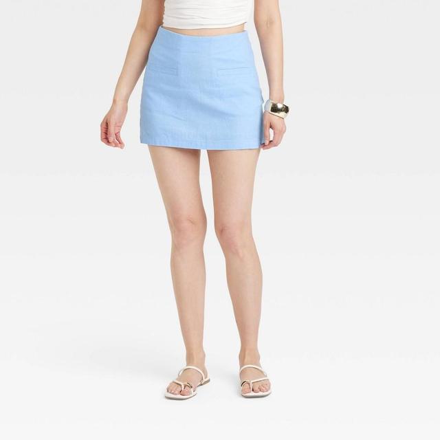 Womens Tailored Fashion Mini Skirt - A New Day Blue 16 Product Image