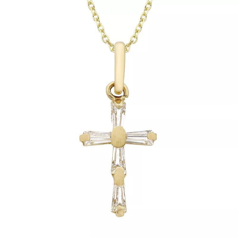 14k Gold Dainty Cross Necklace, Womens Product Image