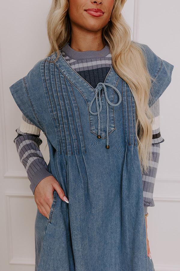 Small Town Cafe Chambray Mini Dress Product Image