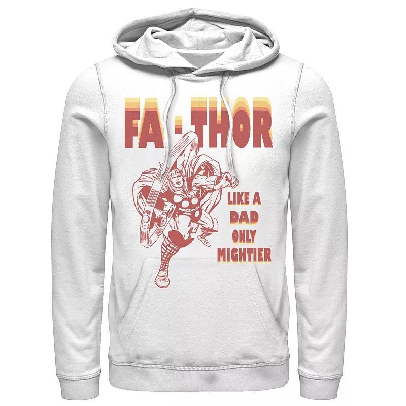 Mens Marvel Fa-Thor Like A Dad Only Mightier Retro Fathers Day Hoodie Product Image