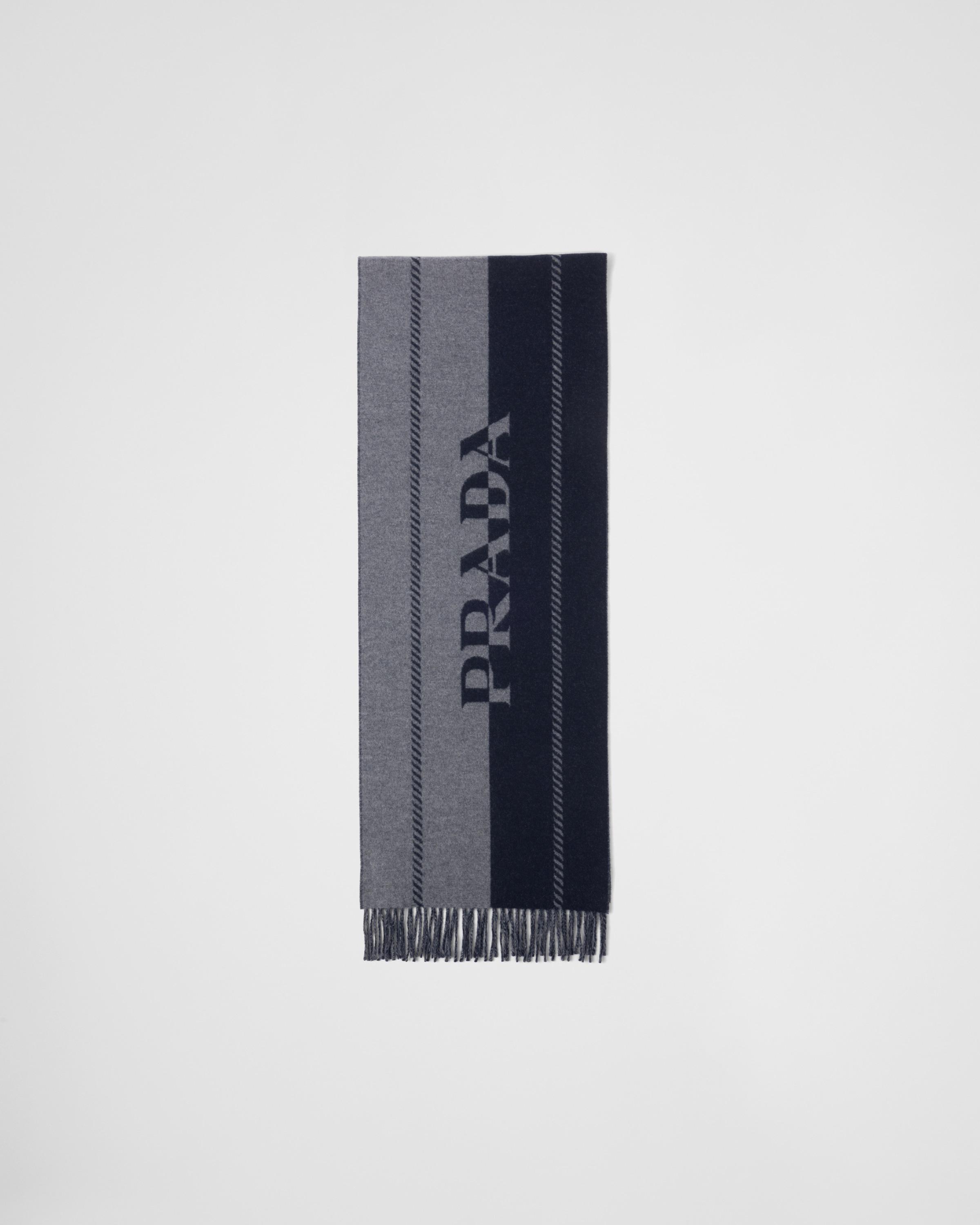 Small wool scarf with jacquard logo Product Image