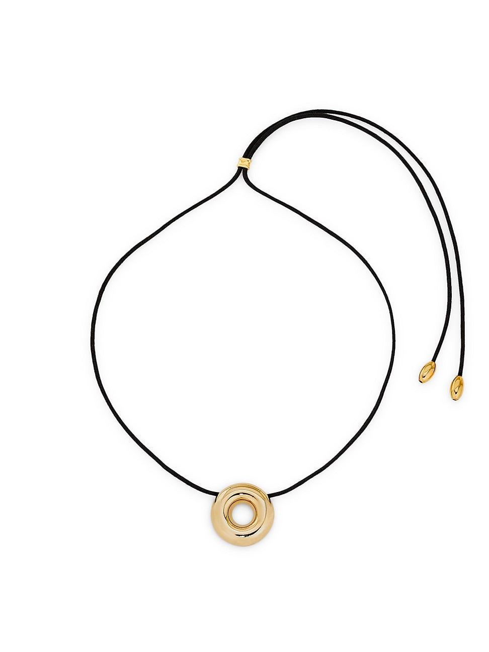 Womens Santa Fe Wax Cord & 24K-Gold-Plated Pendant Necklace Product Image