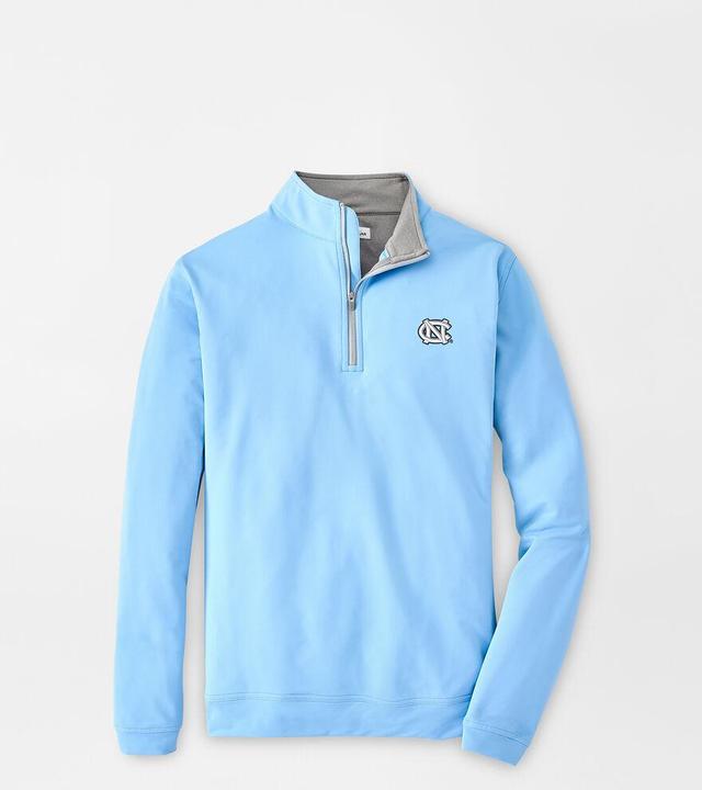 Peter Millar Mens Ole Miss Perth Performance Quarter-Zip | Color: Cottage Blue | Size: XL Product Image