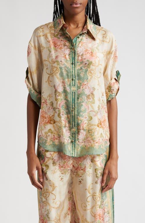 Zimmermann August Placement Print Silk Shirt Product Image