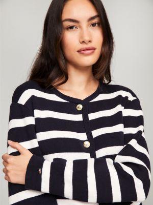 Stripe Button-Up Cardigan Product Image