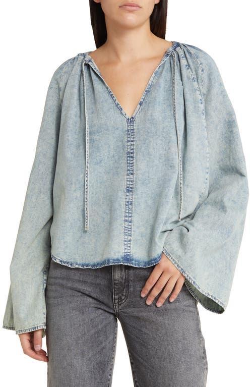 FRAME Tie Neck Denim Top Product Image