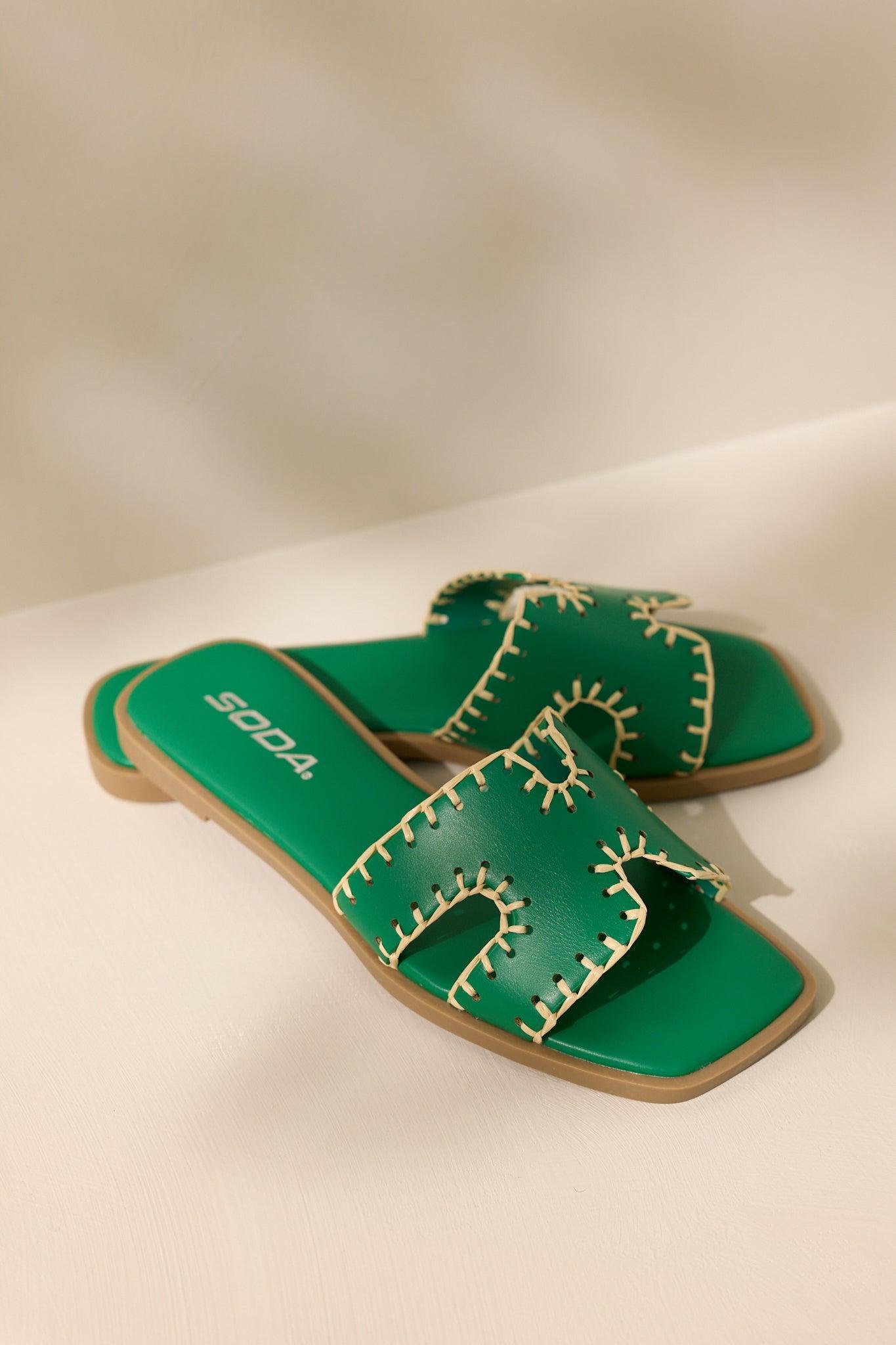 Surfside Strolls Kelly Green Sandals Product Image