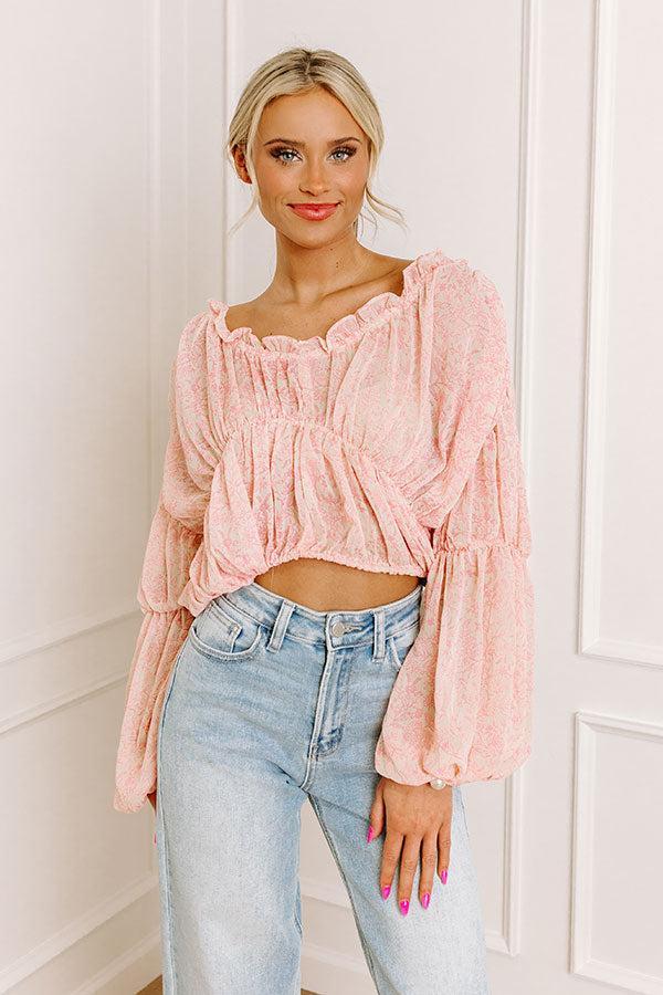 Romantically Inclined Floral Top in Pink Product Image