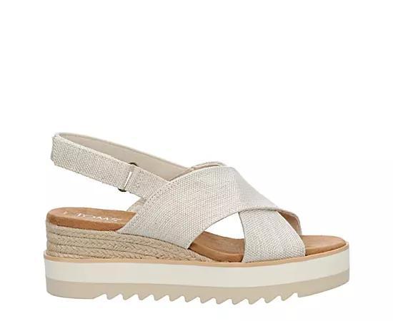 Toms Womens Diana Crossover Platform Wedge Sandals Product Image