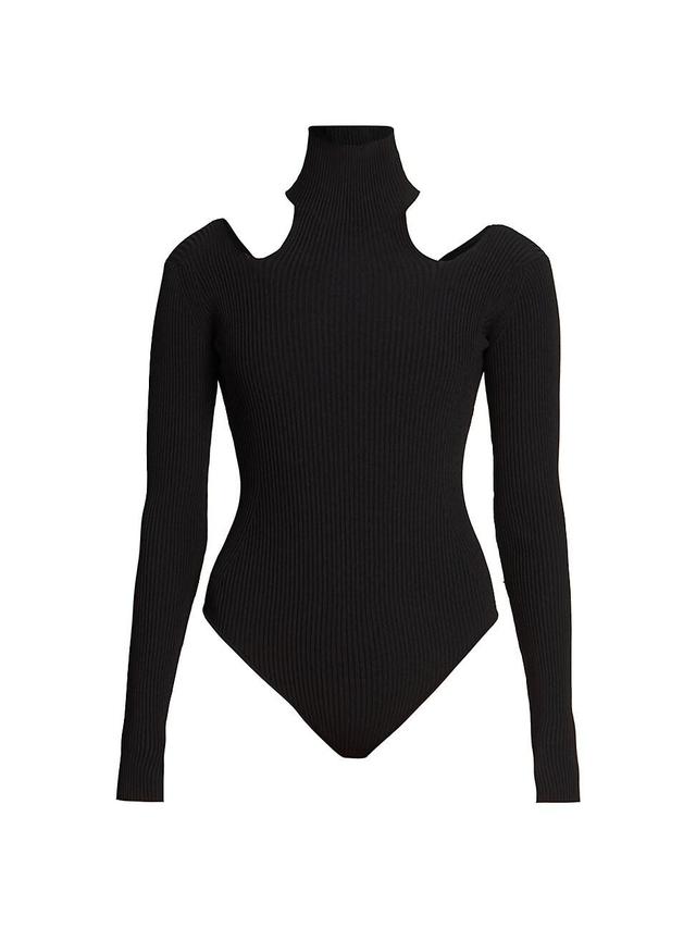 Womens Long-Sleeve Cut-Out Bodysuit Product Image