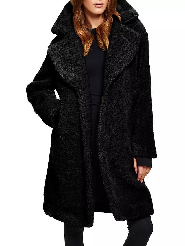 Sherpa Leather-Trimmed Coat Product Image