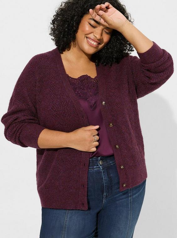 Vegan Cashmere Cardigan Sweater Product Image