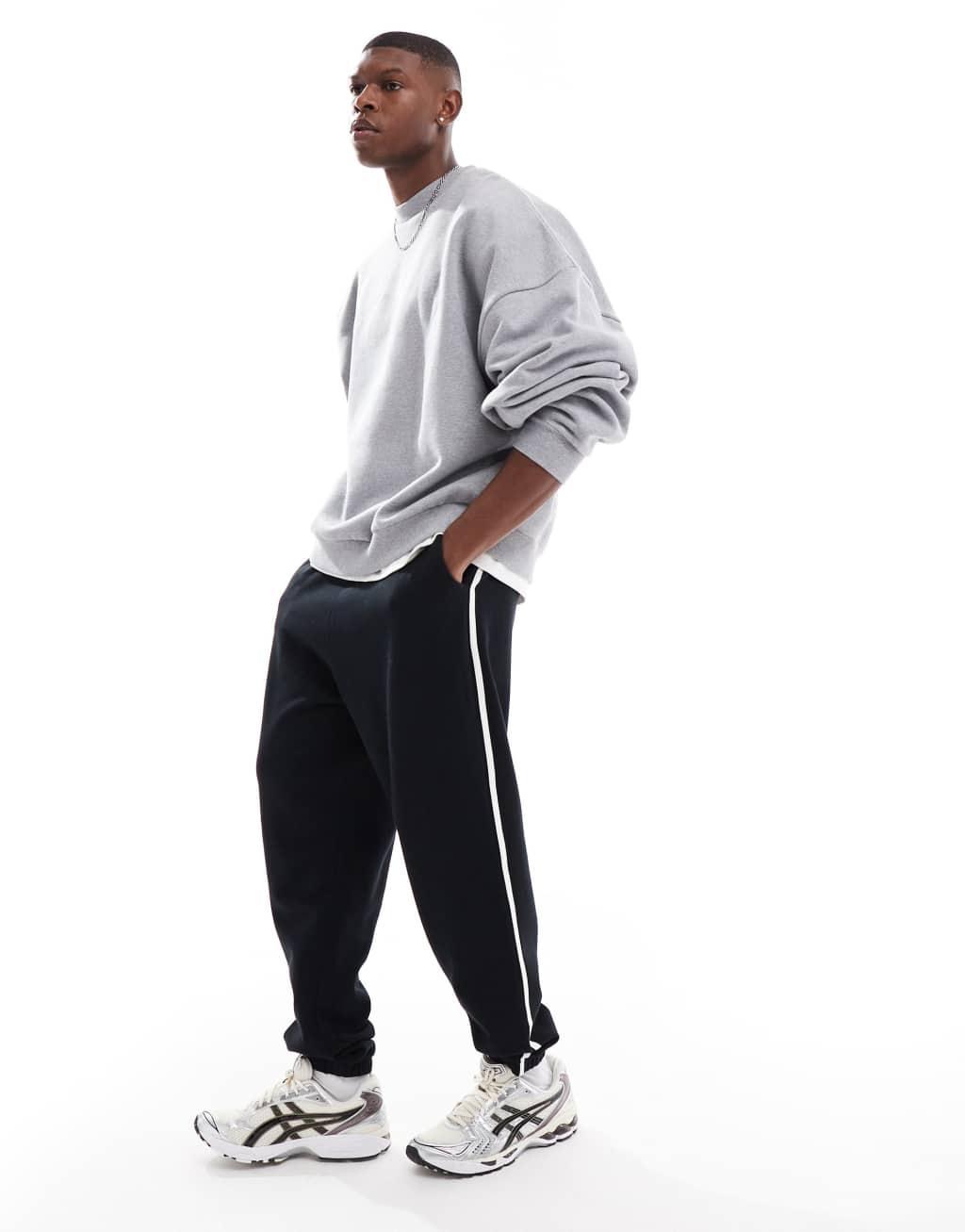 ASOS DESIGN oversized sweatpants in black Product Image