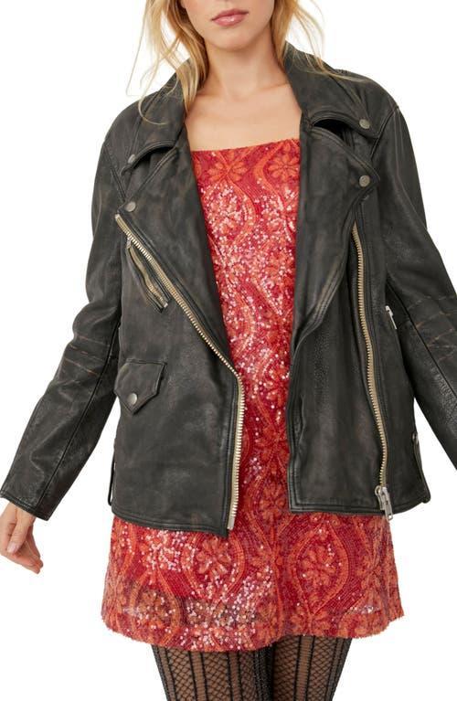 Womens Jealousy Leather Moto Jacket Product Image