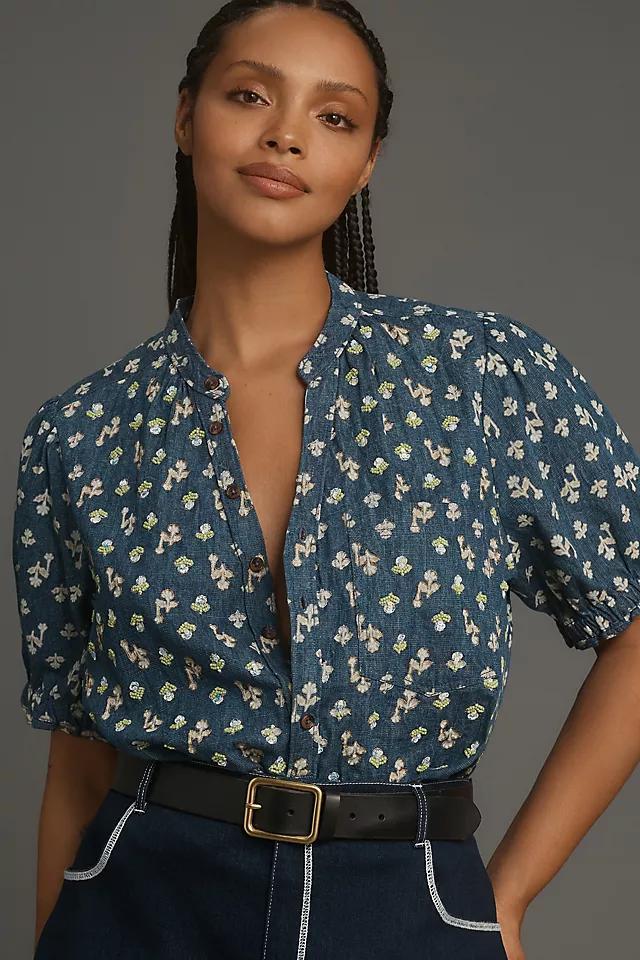 The Aly Puff-Sleeve Blouse by Pilcro: Printed Edition Product Image